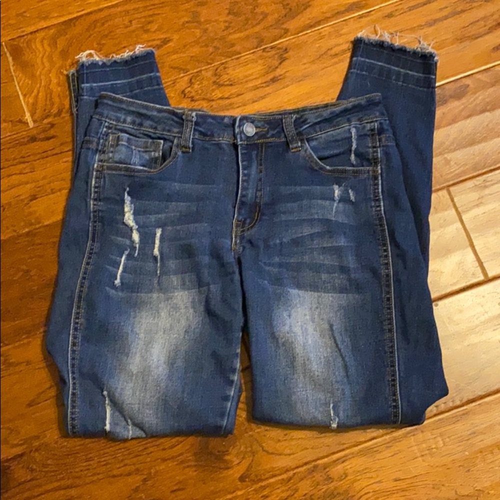 Nature Jeans Distressed Ankle Skinny Jeans